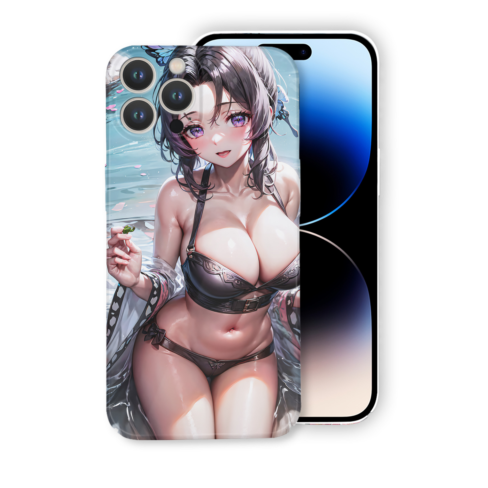 （画像用） 鬼滅の刃（きめつのやいば）蟲柱-胡蝶 しのぶ／こちょう しのぶ Kochou Shinobu 【iPhone 14シリーズ対応】ハードケース